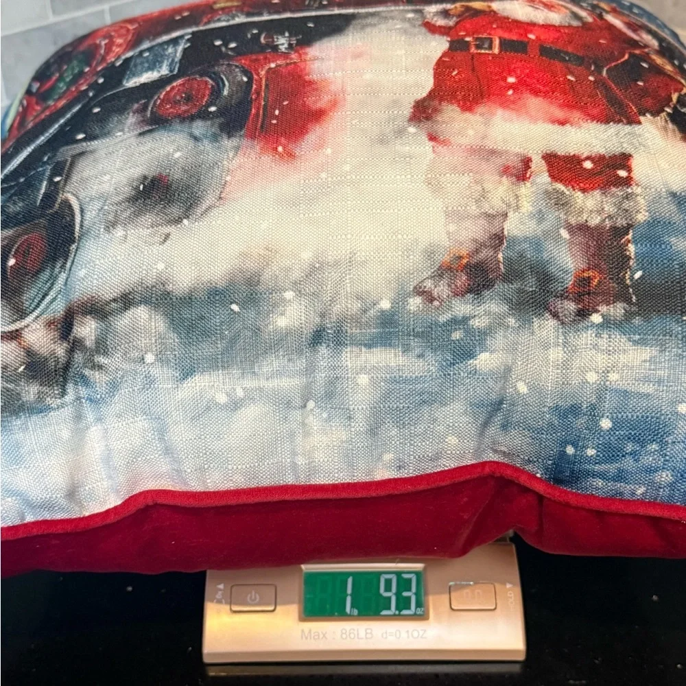 🎅🏼Vintage “More Christmas Wishes” Riley Blake Velvet/Canvas Santa Pillow